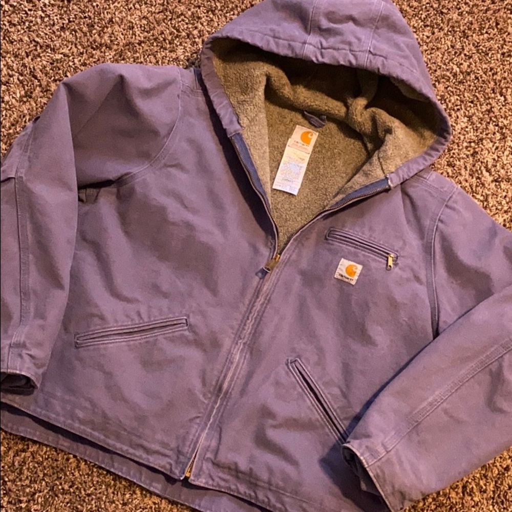 Purple Sherpa Lined Carhartt Hooded Jacket